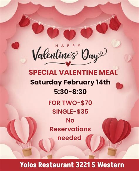💖 YOLOS Valentine’s Day Special Dinner 💖, 3221 S. Western, Amarillo, TX ...