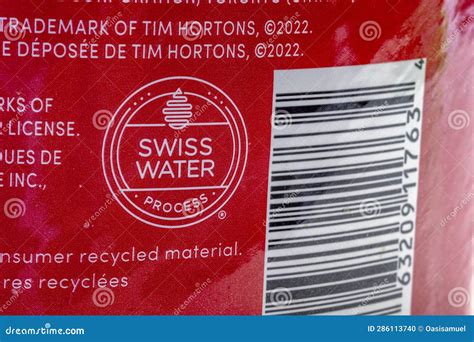 A Swiss Water Process Logo on a Decaf Red Package of Decaffeinated ...
