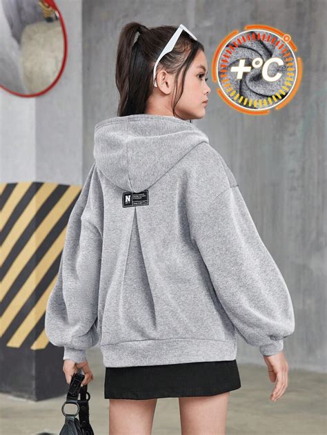 Tween Girls' Relaxed Fit Gathered Back Design Casual Pullover Hoodie ...