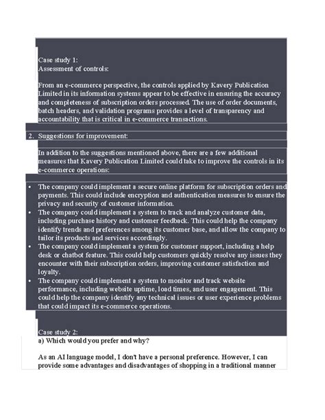 E-COM CASE Study - E COMMERCE - CASE STUDIES - Case study 1: Assessment ...