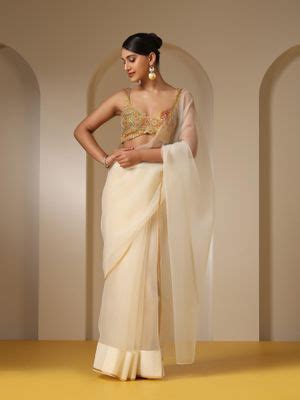 Buy Swtantra Morning Dew Organza Cloud Saree Online