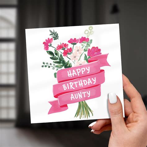 Happy Birthday Aunty, Aunty Birthday Card, Birthday Card Aunty, Floral ...