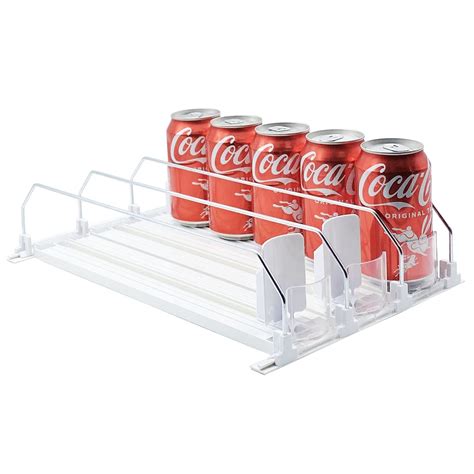 Drink Organizer for Fridge-White Automatic Pusher Glide,12oz 16oz 20oz ...