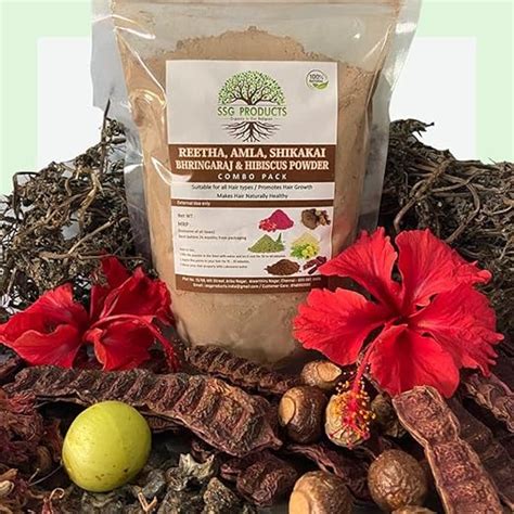SSG PRODUCTS Amla, Reetha, Shikakai, Bhringaraj & Hibiscus Powder 800 ...
