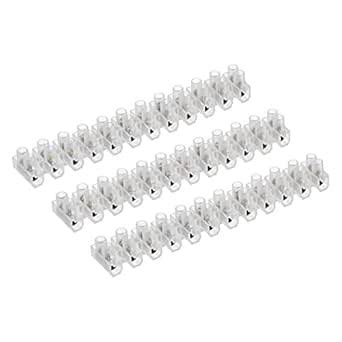 uxcell Terminal Strip Screw Terminal Barrier Block 6A 12 Position Dual ...