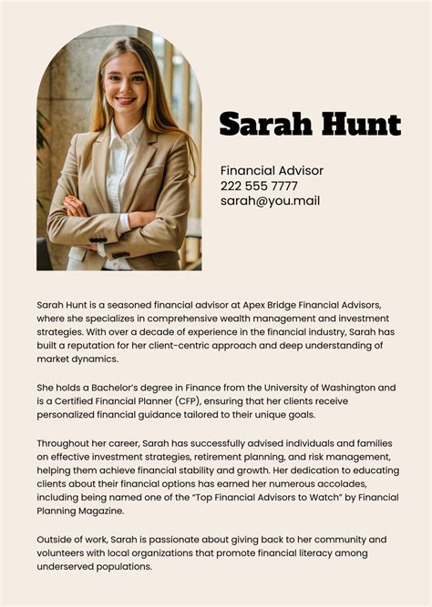 Faculty Bio Examples 的图像结果