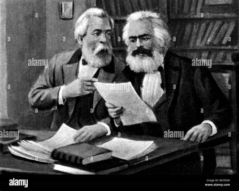Marx and engels painting Black and White Stock Photos & Images - Alamy