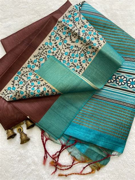 Maasari Soft Tussar Silk sarees with Beautiful Print With Attractive ...