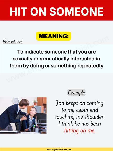 HIT ON SOMEONE meaning and examples (Idiomatic expression)