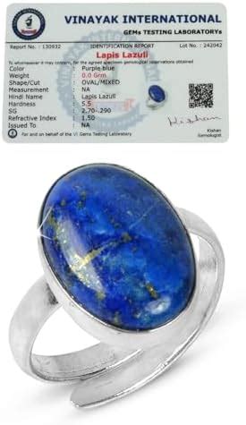 Reiki Crystal Products Natural Certified Lapis Lazuli Ring, Lapis ...