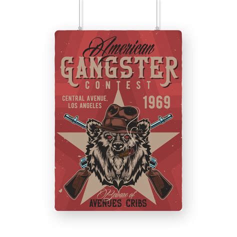 AMERICAN Gangster contest - Grizzly bear armed Retro Poster – Bobber ...
