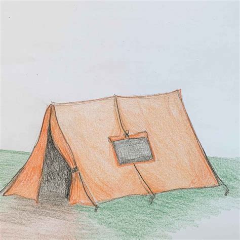 How To Draw A Tent With Simple Triangles - basicdraw.com