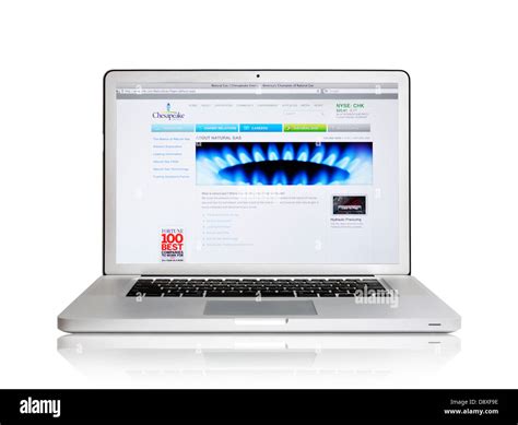 Laptop screen showing Chesapeake Energy Corporation website - natural ...