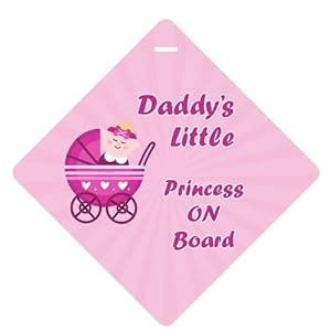 CVANU 2pcs Daddy's Little Princess on Board Laminated Kids Safety Vinyl ...
