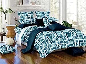 Buy Karur Fabrics Satin Cotton Design Print 1 Double Bedspreads and 2 ...