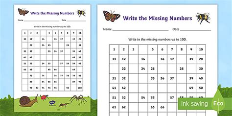 Minibeast Missing Numbers Number Squares (teacher made)