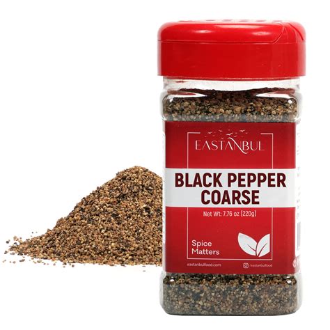 Eastanbul Coarse Black Pepper Ground, Cracked Black Peppers, 7.76oz ...