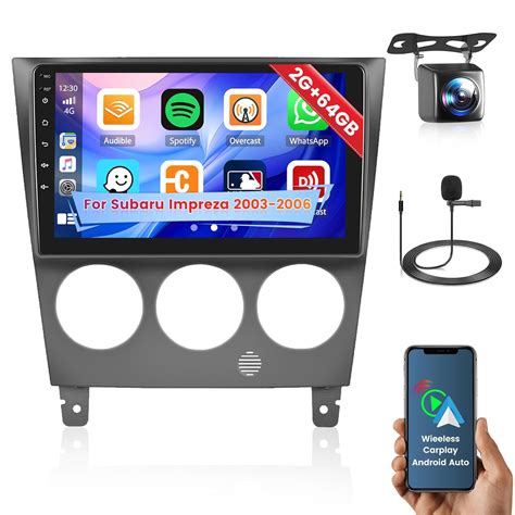 Inefala 2+64GB 9 Inch Touchscreen Stereo Kit for Subaru Impreza WRX STI ...