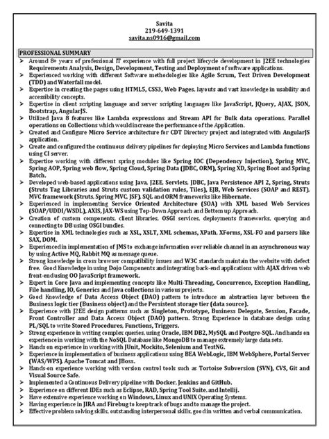 Image result for Java Spring Framework Resume for Beginners