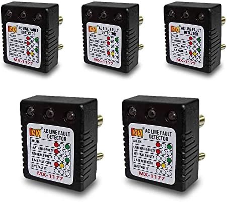 MX AC Line Fault Detector 5amp 3Pin Socket Tester for electrical work ...