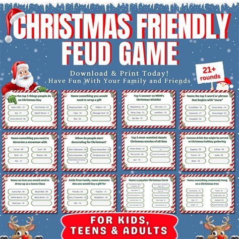 Christmas Friendly Feud, Printable Family Feud, Fun Feud Game, Family ...