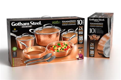 Gotham Steel Diamond Hammered Nonstick Pots and Pans 10 Piece Ceramic ...