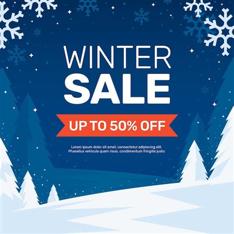 Flat winter sale illustration and banner | Free Vector