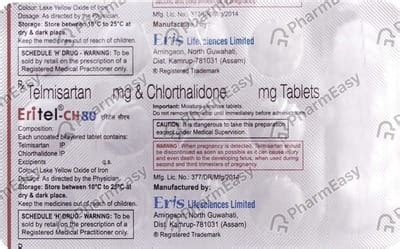 Eritel Ch 80mg Strip Of 10 Tablets: Uses, Side Effects, Price & Dosage ...
