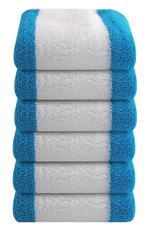 Bathe & Soak Pack of 6 Microfiber Face Towel Cabana, 24x24 cms, 250 GSM ...