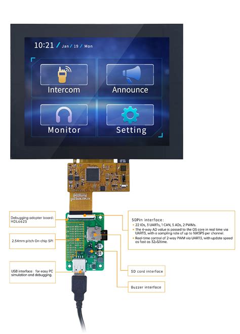 Buy DWIN 8 Inch TFT LCD, Capacitive Touch, TN TFT 800x600 250nit COF ...