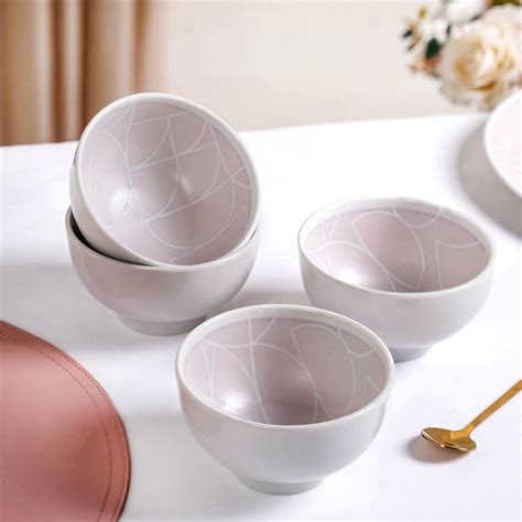 Monvia Modern Art Deco Light Mauve Small Bowl Set Of 4 325ml Online ...