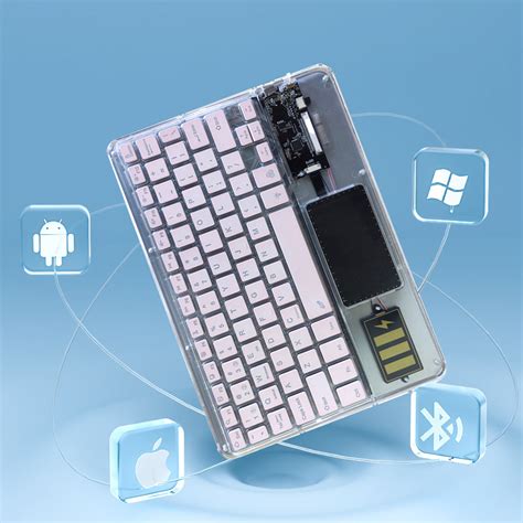 TECPHILE Z33 Transparent Wireless Keyboard with Touchpad | Concept Kart