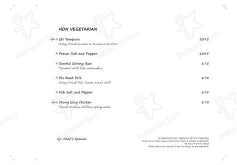 Menu at Asia Alive, Gurugram