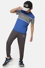 Buy Boys Blue Print Round Crew Neck T Shirt Online - 690349 | Peter England