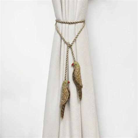 Heer Parrot Embroidered Curtain Tieback | Life n Colorsa