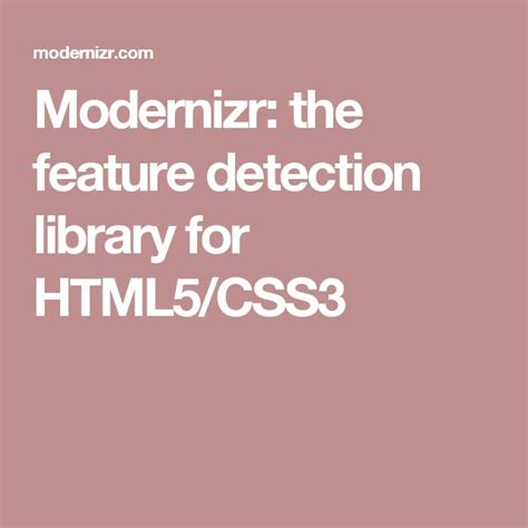 Image result for CSS3 HTML5 Feature Detect