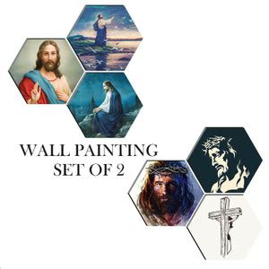 RAC Set of 3 Hexagon Jesus Christ UV Wall Paintings 17X17 INCH (PACK OF ...