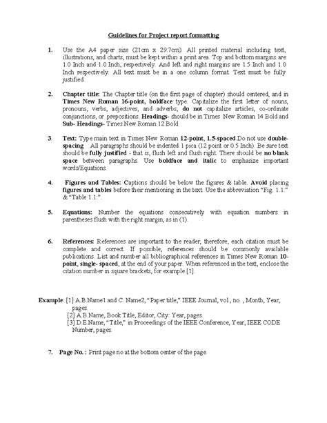 Project Report Guidelines - Guidelines for Project report formatting ...