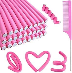 30PCS 9.45" Flexible Curling Rods Hair Twist Flexi Rods Hair Curlers ...