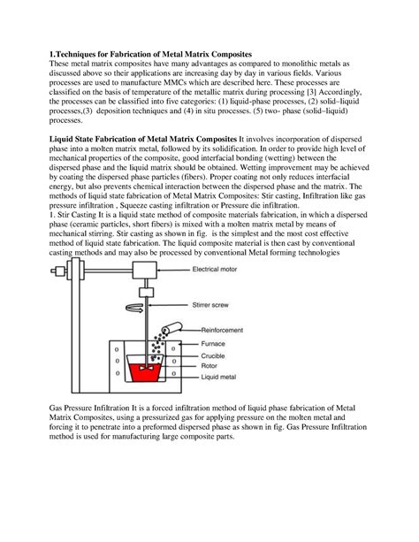 Fabrication process of MMC -, liquid metallurgy technique - 1 for ...