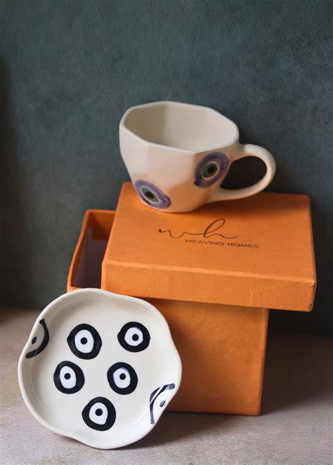 Evil Eye Mug & Evil Eye Dessert Plate in a gift Box – WeavingHomes