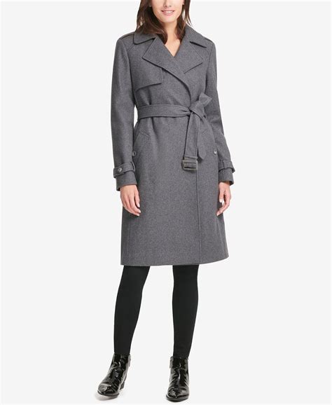 DKNY Belted Double-Breasted Trench Coat, Created for Macy's - Macy's ...