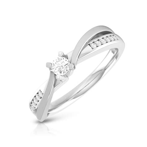 Jewelove™ Rings 0.20cts. Solitaire Platinum Split Diamond & Twisted ...