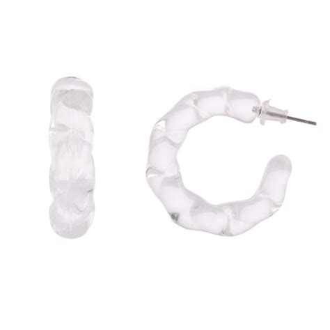 Resin Soft Crystal Twisted Hoop Earrings – VOYLLA