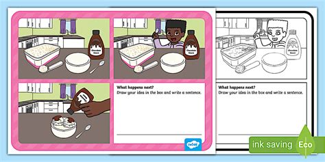 What Happens Next? Fill in the Blank Worksheet for 'Eating Ice Cream'