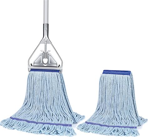 Floor Cleaning Mop - Heavy Duty Industrial Commercial Mop with Extra ...