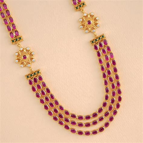 Timeless Ruby & White Stone Layer Necklace – Sri Anu – Sri Anu Jewellers