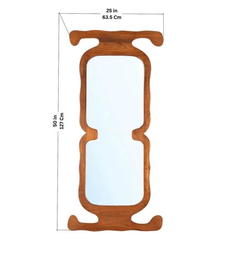 Buy Kovil Handcrafted Neutral Glass And Wood Wall Mirror Online ...