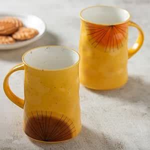 Buy Clay Craft Fine Ceramic Orange Dimple Coffeee/Milk Mug - 340 ml ...