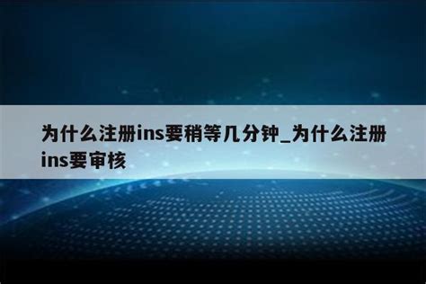 为什么注册ins要稍等几分钟_为什么注册ins要审核 - INS相关 - APPid共享网